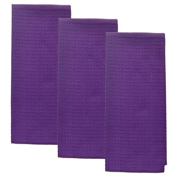 Dunroven House Dunroven House ORK330-CPUR Solid Waffle Weave Tea Towel; College Purple ORK330-CPUR